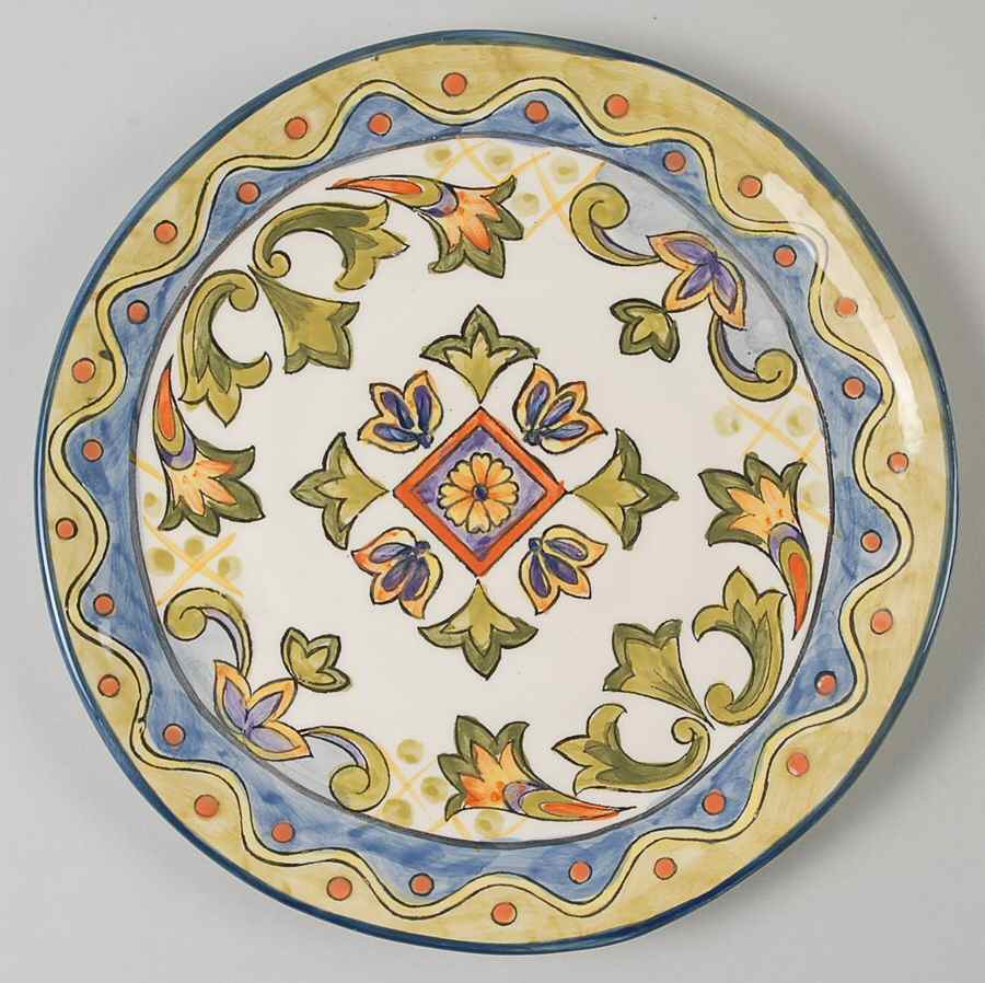 Green Talavera Salad Plate by Maxcera Corp-1