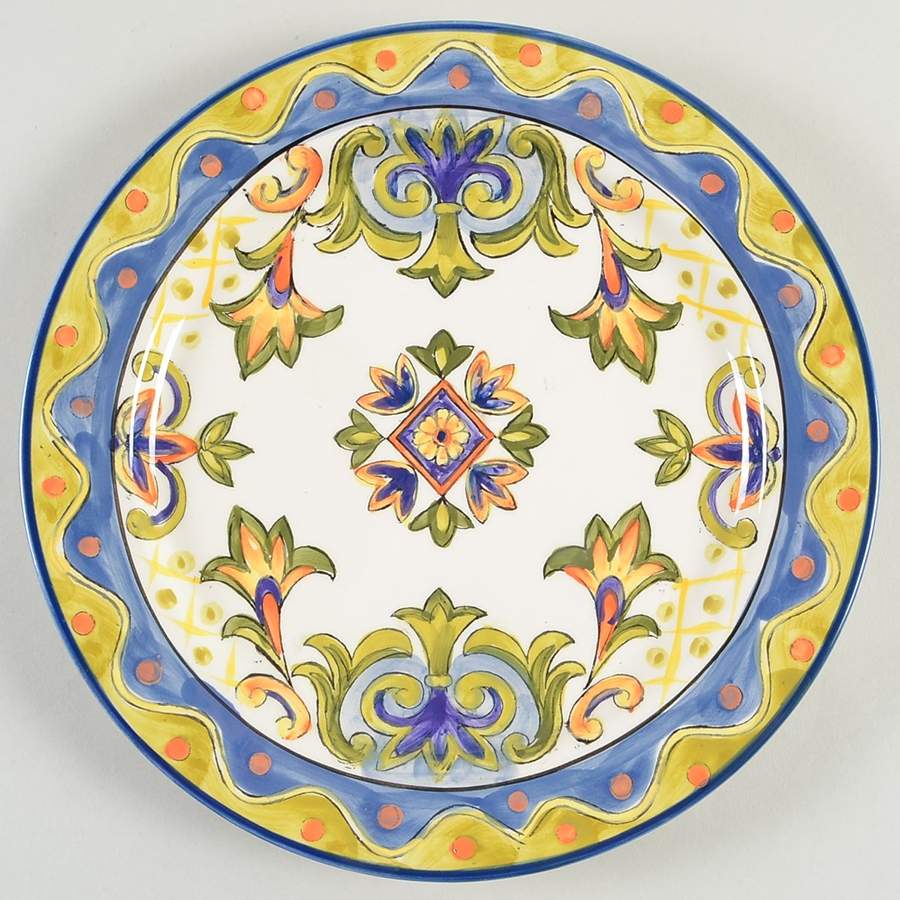 Green Talavera Dinner Plate by Maxcera Corp-1