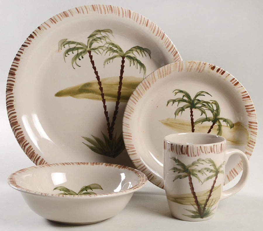 Tropic Palm 4 Piece Place Setting by Mulberry Home Collection-1