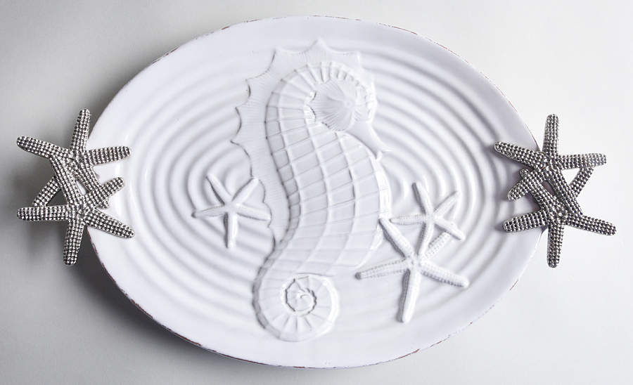 Coral Reef 16" Oval Serving Platter by Mud Pie-1
