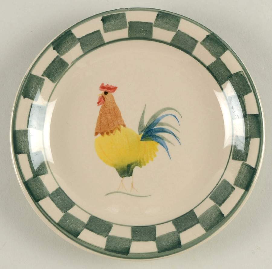 Country Rooster Green Salad Plate by Mulberry Home Collection-1