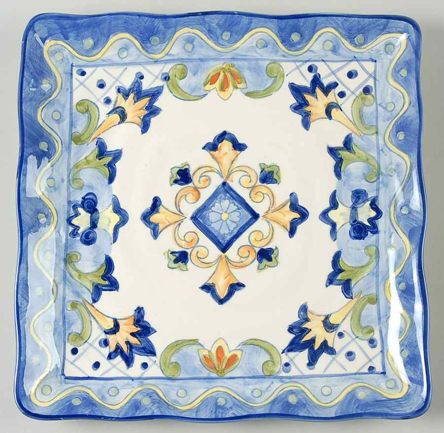 Blue Talavera Square Salad Plate by Maxcera Corp-1