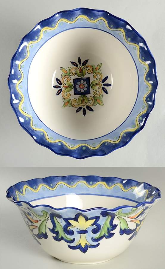 Blue Talavera 10" Round Serving Bowl by Maxcera Corp-1