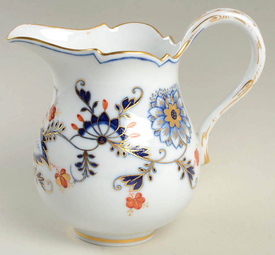 Blue Onion Rich 16 Oz Milk Jug by Meissen (Germany)-1