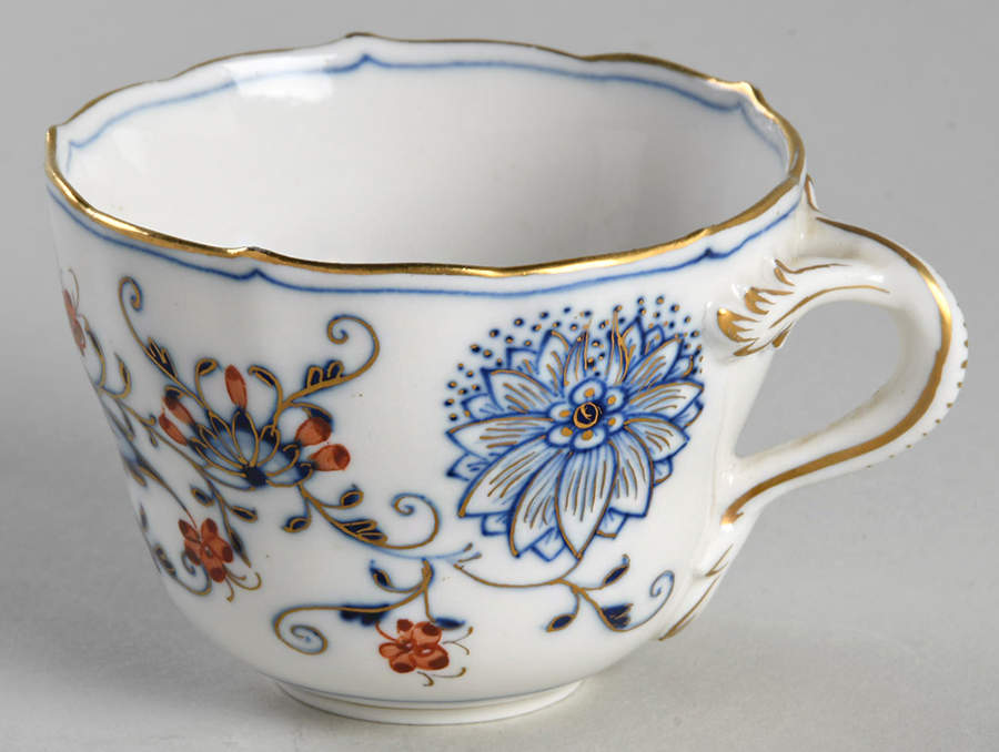 Blue Onion Rich Flat Demitasse Cup by Meissen (Germany)-1