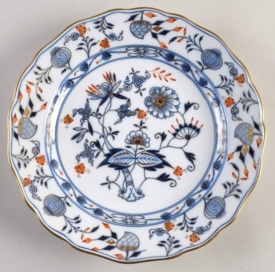 Blue Onion Rich Dinner Plate by Meissen (Germany)-1
