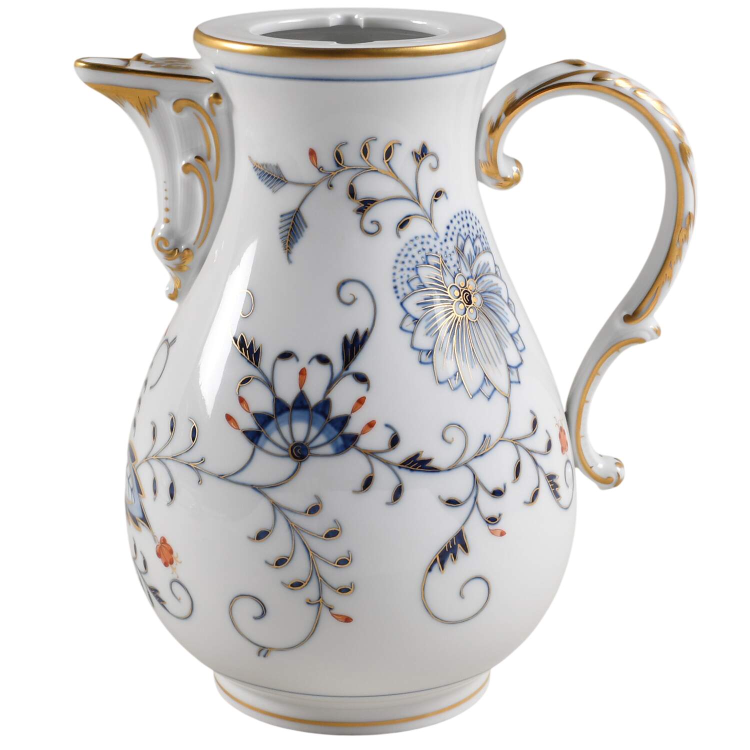 Blue Onion Rich Coffee Pot No Lid by Meissen (Germany)-1