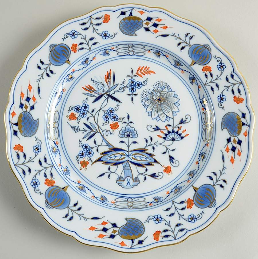 Blue Onion Rich Dinner Plate by Meissen (Germany)-1