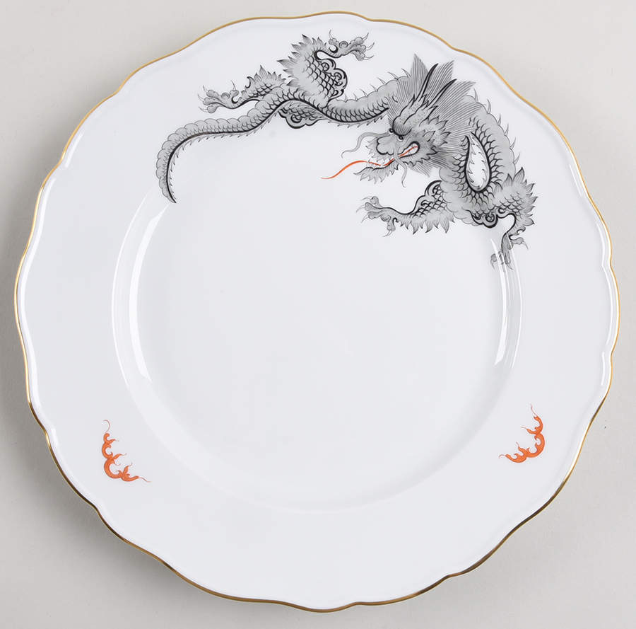 Ming Dragon Lifestyle Black Dinner Plate by Meissen (Germany)-1