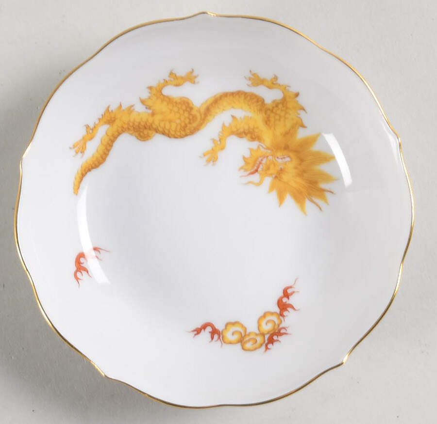 Ming Dragon Lifestyle Yellow Saucer for Flat Demitasse Cup by Meissen (Germany)-1