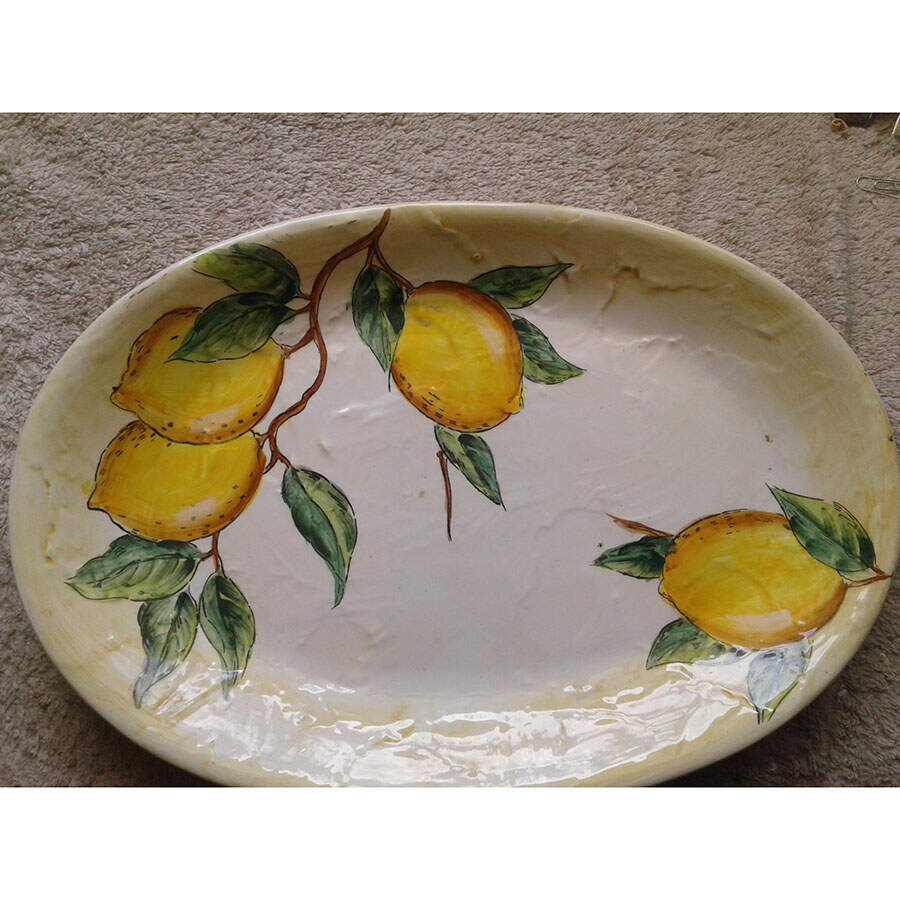 Rustic Lemon 14" Oval Serving Platter by Maxcera Corp-1