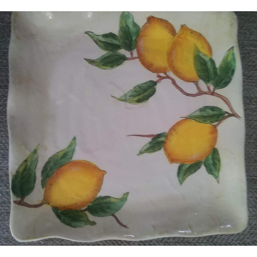 Rustic Lemon Square Dinner Plate by Maxcera Corp-1