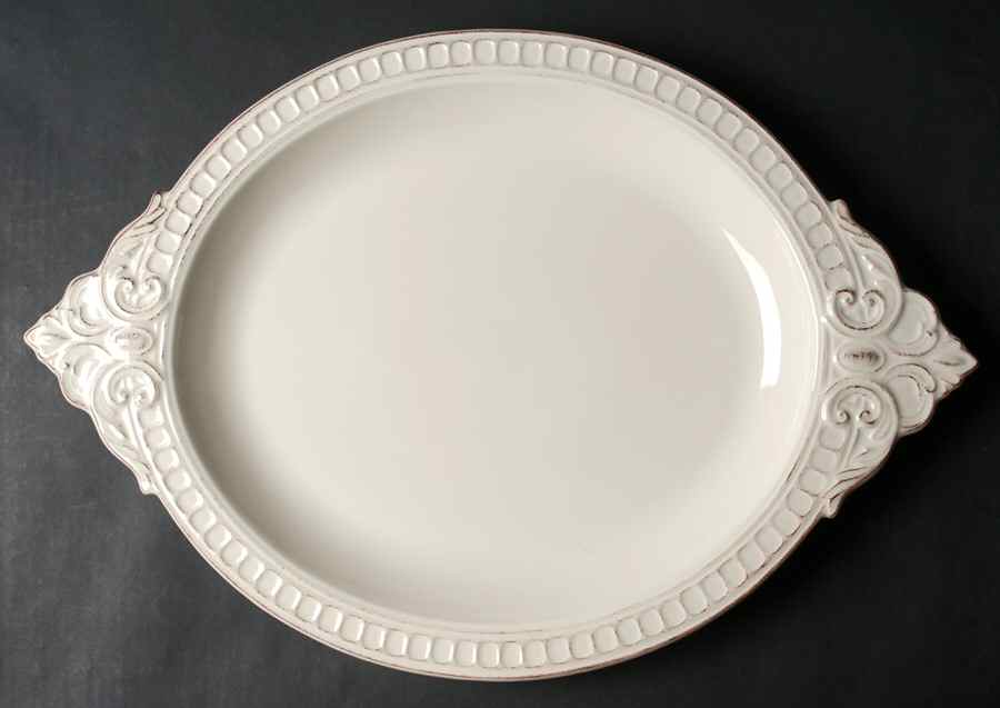 Venice Cream 19" Oval Serving Platter by Matceramica-1