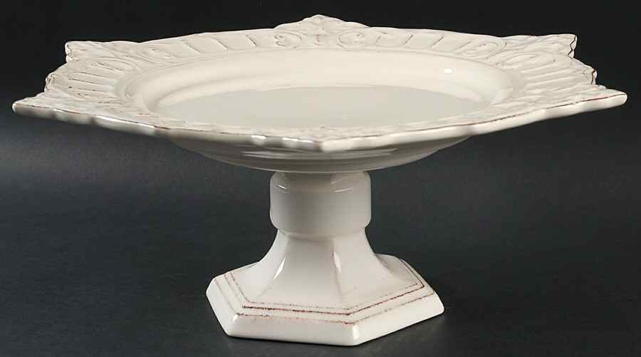 Venice Cream 13" Diameter Pedestal Cake Stand by Matceramica-1