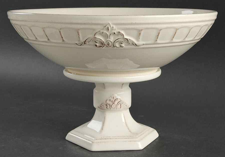 Venice Cream Large Footed Fruit Bowl by Matceramica-1