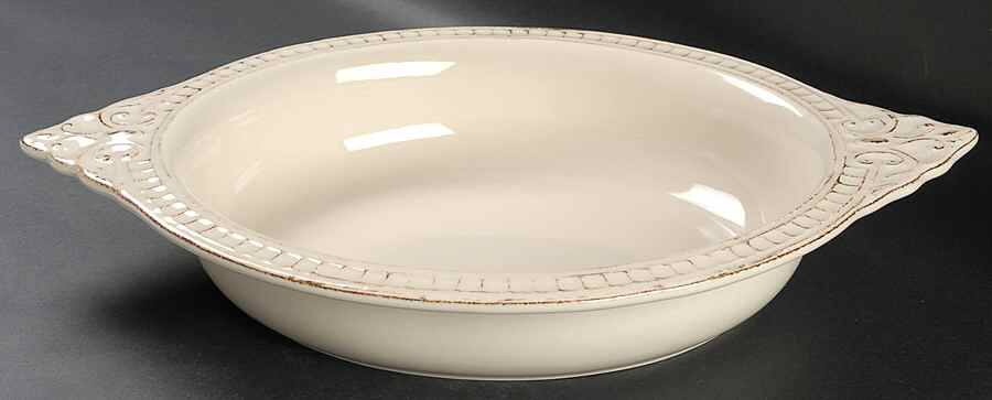 Venice Cream 17" Oval Baker by Matceramica-1