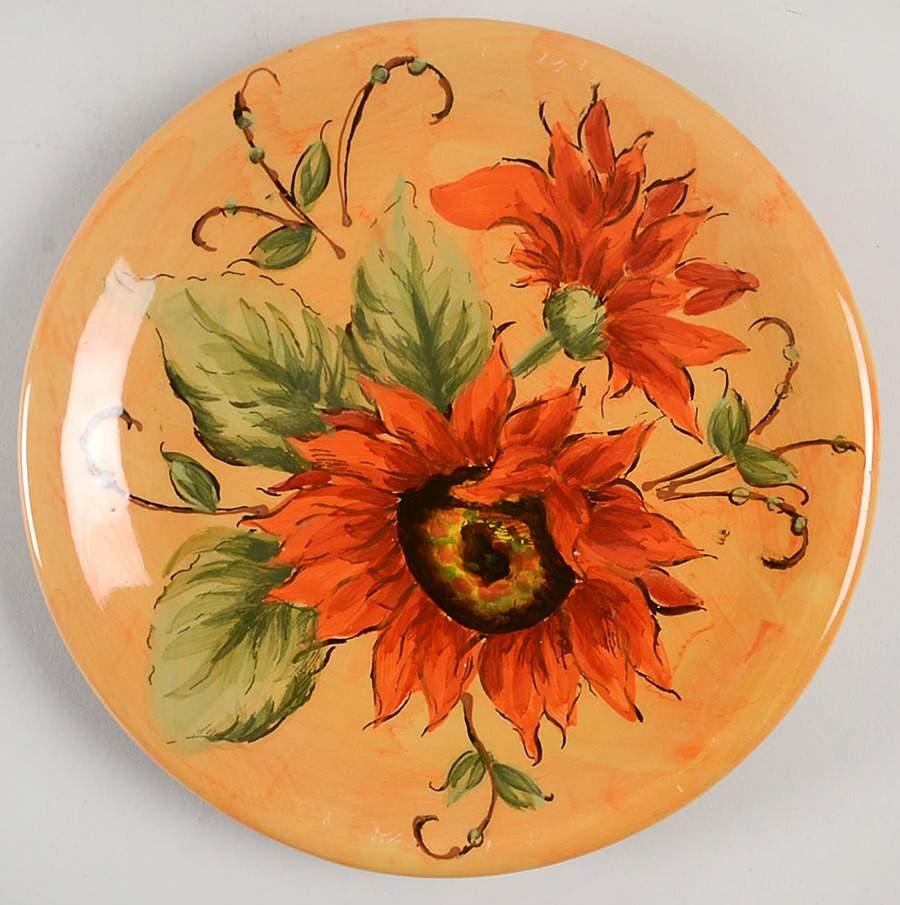 Golden Sunflower Salad Plate by Maxcera Corp-1