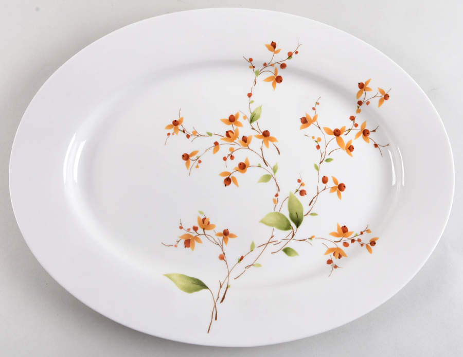 Bittersweet Branches 16" Oval Serving Platter by Martha Stewart-1