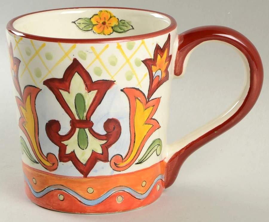Orange Gold Talavera Mug by Maxcera Corp-1