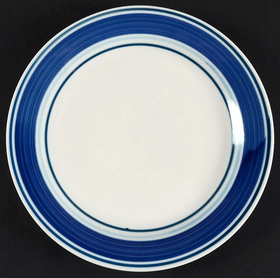 Casual Banded Royal Blue Salad Plate by Mainstays-1