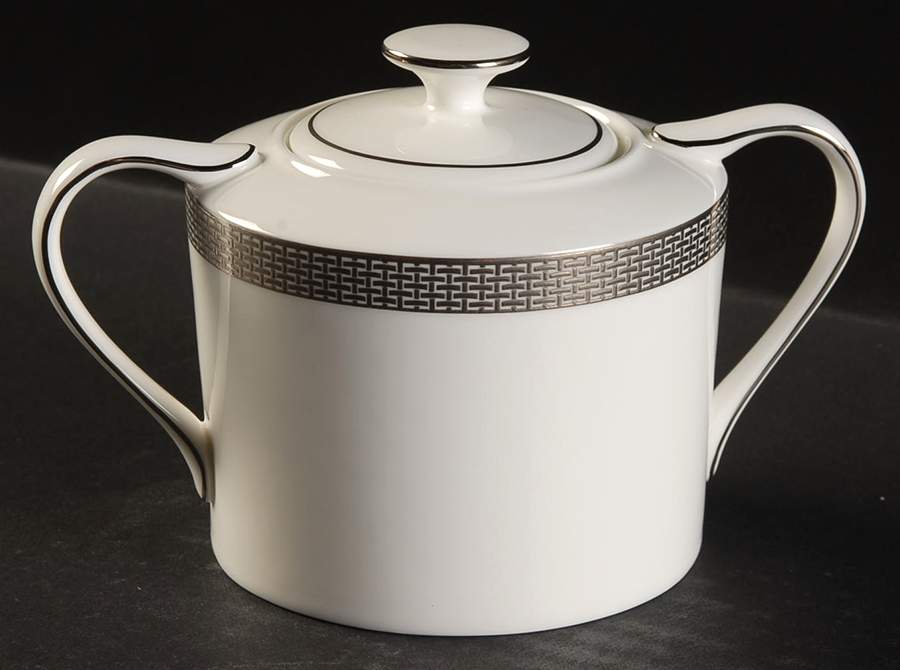 Woven Cable Platinum Sugar Bowl & Lid by Mikasa-1