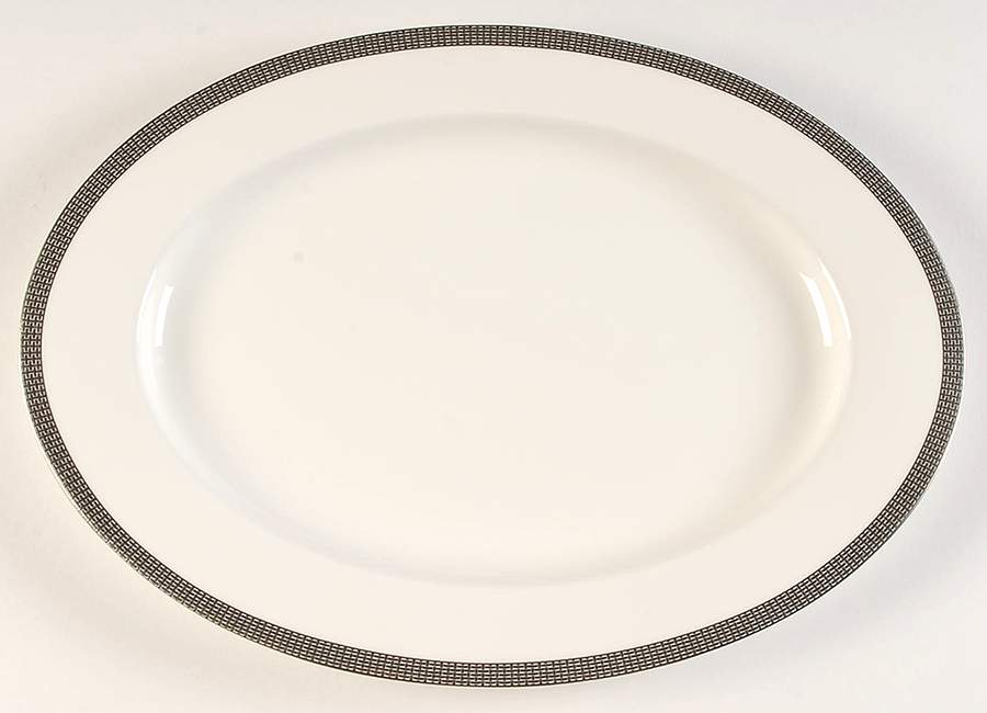 Woven Cable Platinum 15" Oval Serving Platter by Mikasa-1