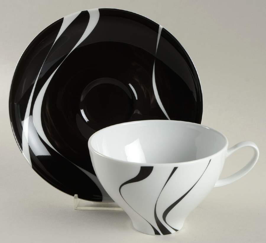 Jazz Flat Cup & Saucer Set by Mikasa-1