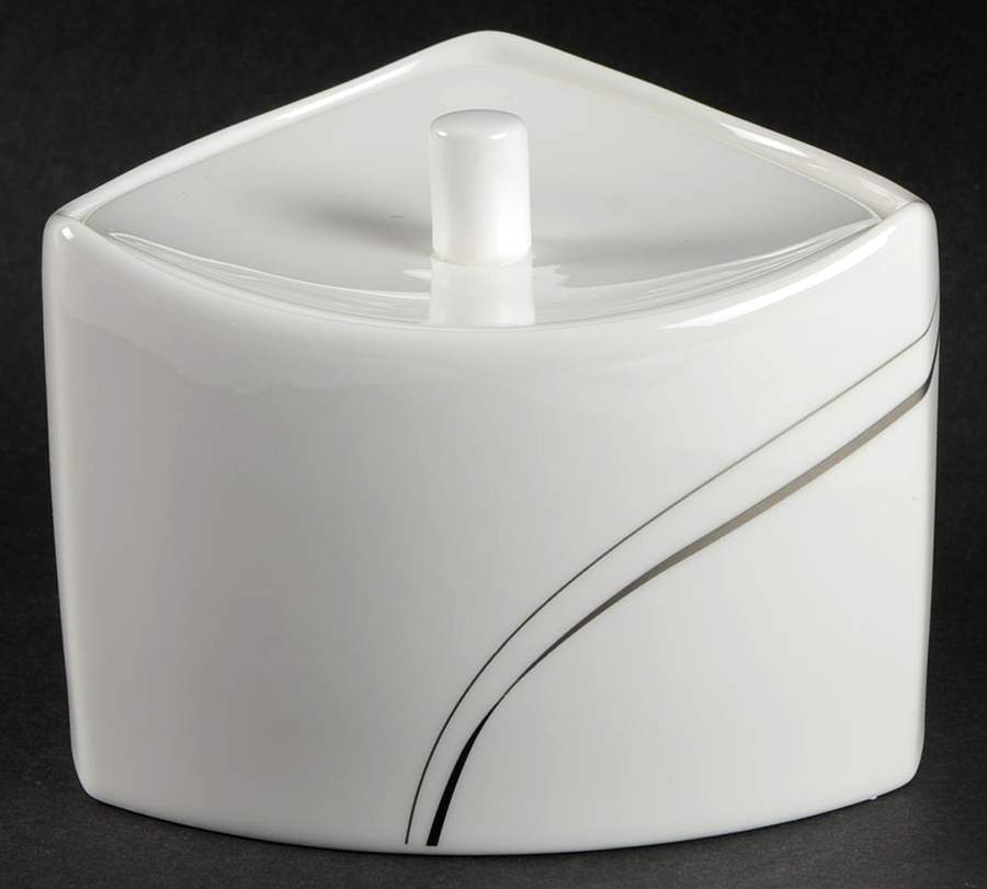 Modernist Black Sugar Bowl & Lid by Mikasa-1
