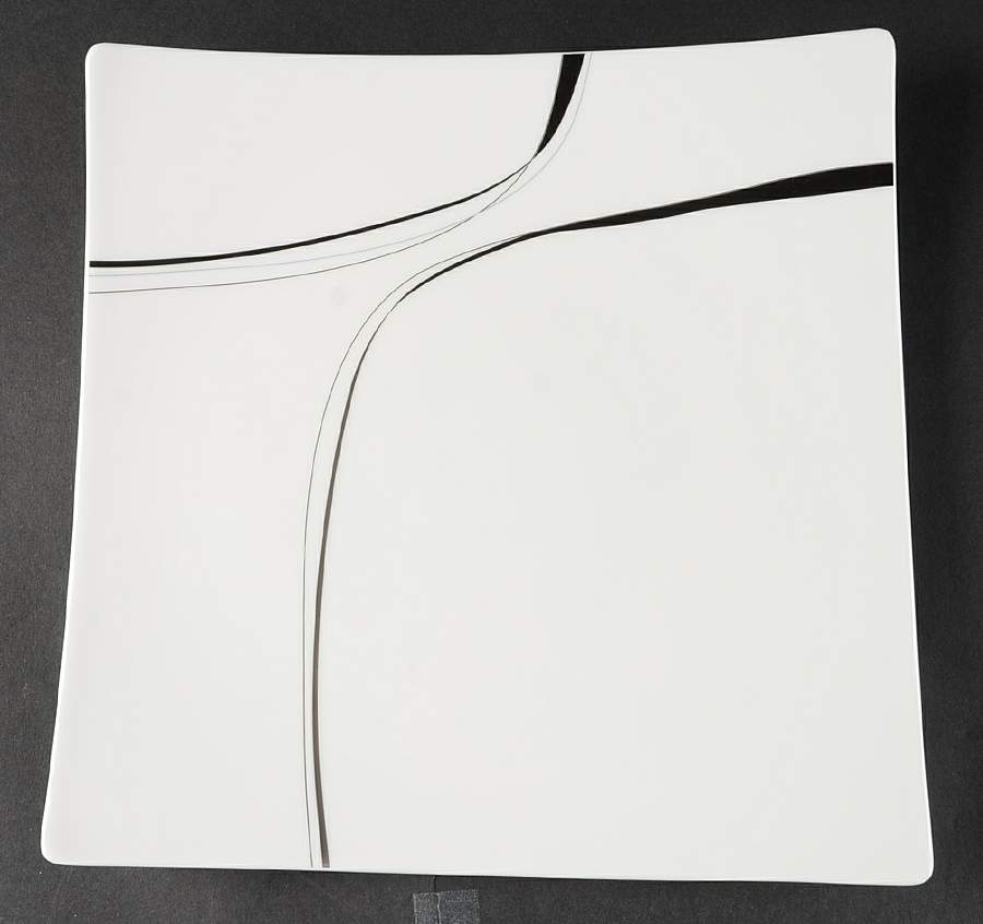 Modernist Black Square Dinner Plate by Mikasa-1