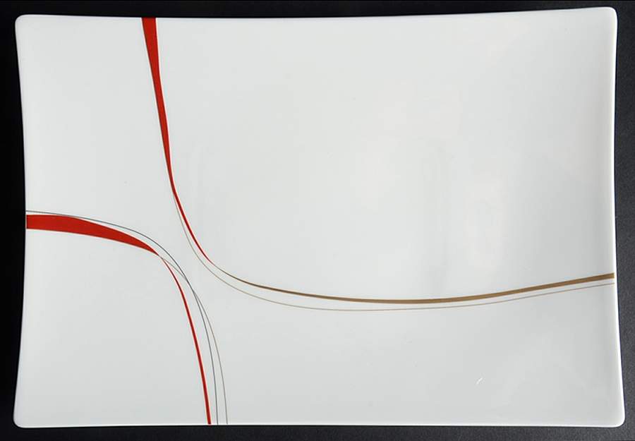 Modernist Red 12" Rectangular Serving Platter by Mikasa-1