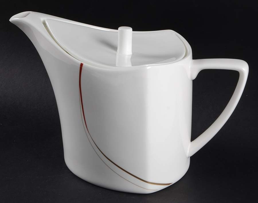 Modernist Red Teapot & Lid by Mikasa-1