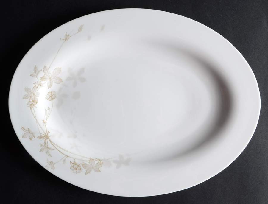 Floral Mist 15" Oval Serving Platter by Mikasa-1