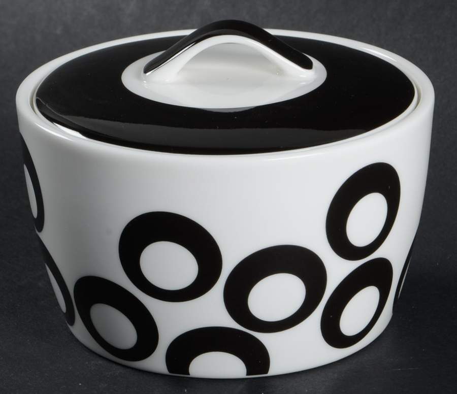 Circle Chic Black Sugar Bowl & Lid by Mikasa-1