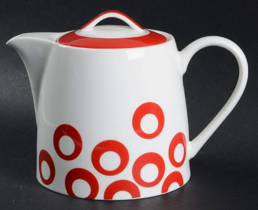 Circle Chic Red Teapot & Lid by Mikasa-1