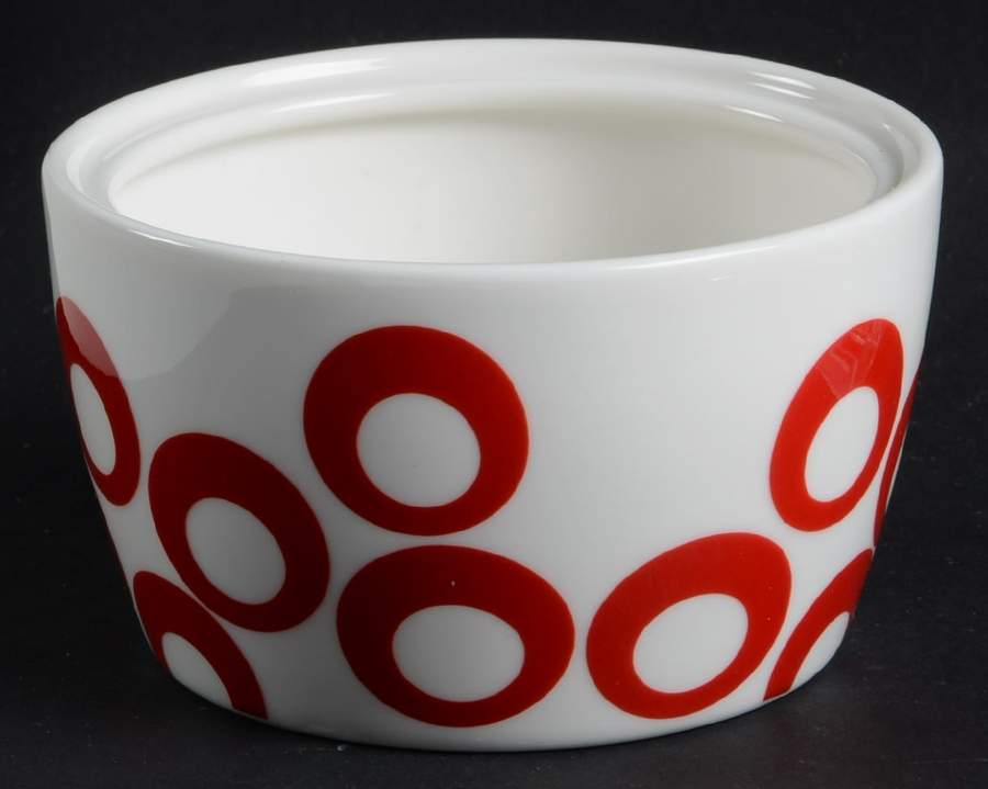 Circle Chic Red Sugar Bowl No Lid by Mikasa-1