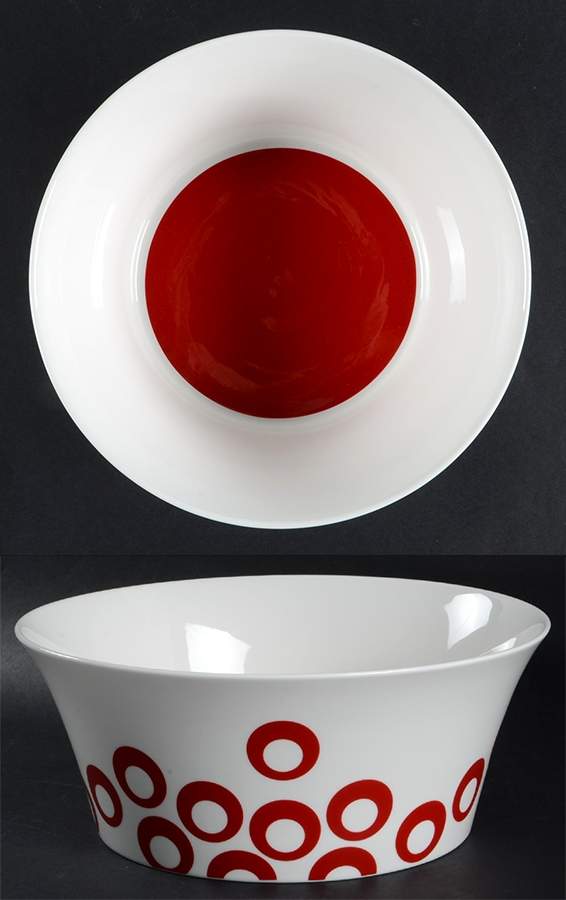 Circle Chic Red 9" Round Vegetable Bowl by Mikasa-1
