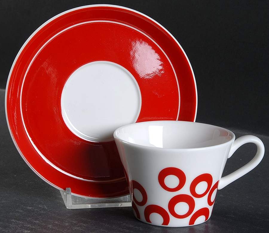 Circle Chic Red Espresso Cup and Saucer Set by Mikasa-1