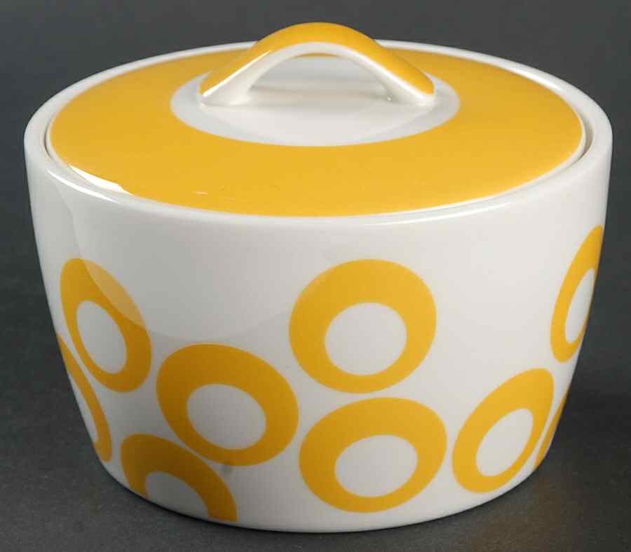Circle Chic Yellow Sugar Bowl & Lid by Mikasa-1