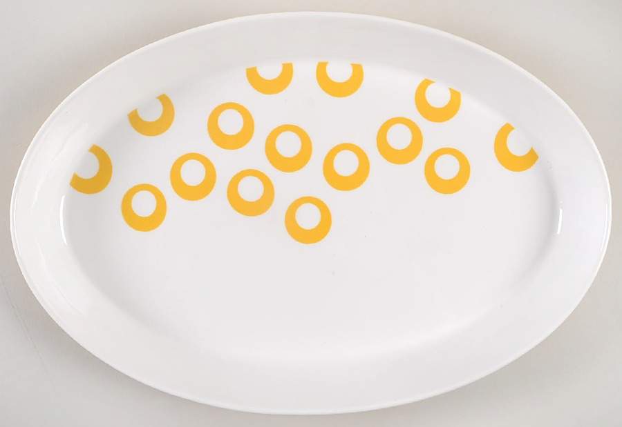 Circle Chic Yellow 14" Oval Serving Platter by Mikasa-1