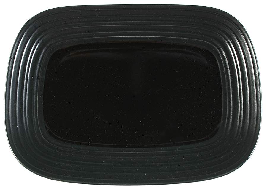 Swirl Square Black 15" Rectangular Serving Platter by Mikasa-1