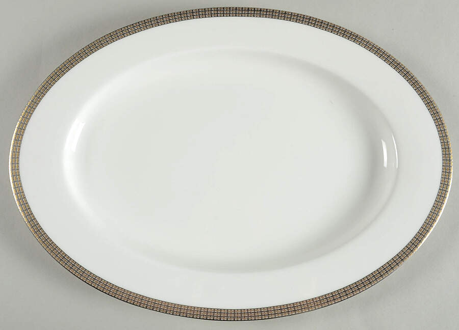 Woven Cable Gold 15" Oval Serving Platter by Mikasa-1