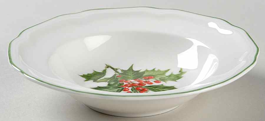 Antique White Holiday Rim Fruit/Dessert (Sauce) Bowl by Mikasa-1
