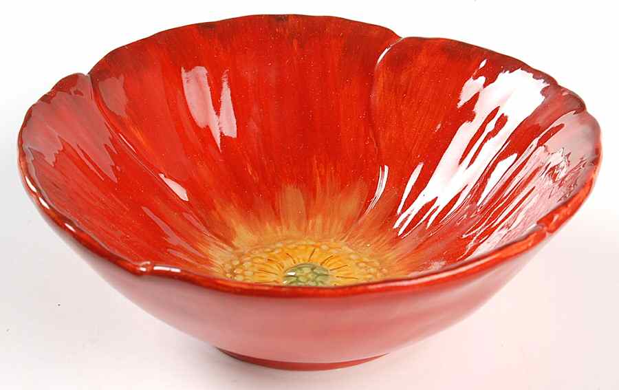 Poppy Splatter Flower Shape Soup/Cereal Bowl by Maxcera Corp-1