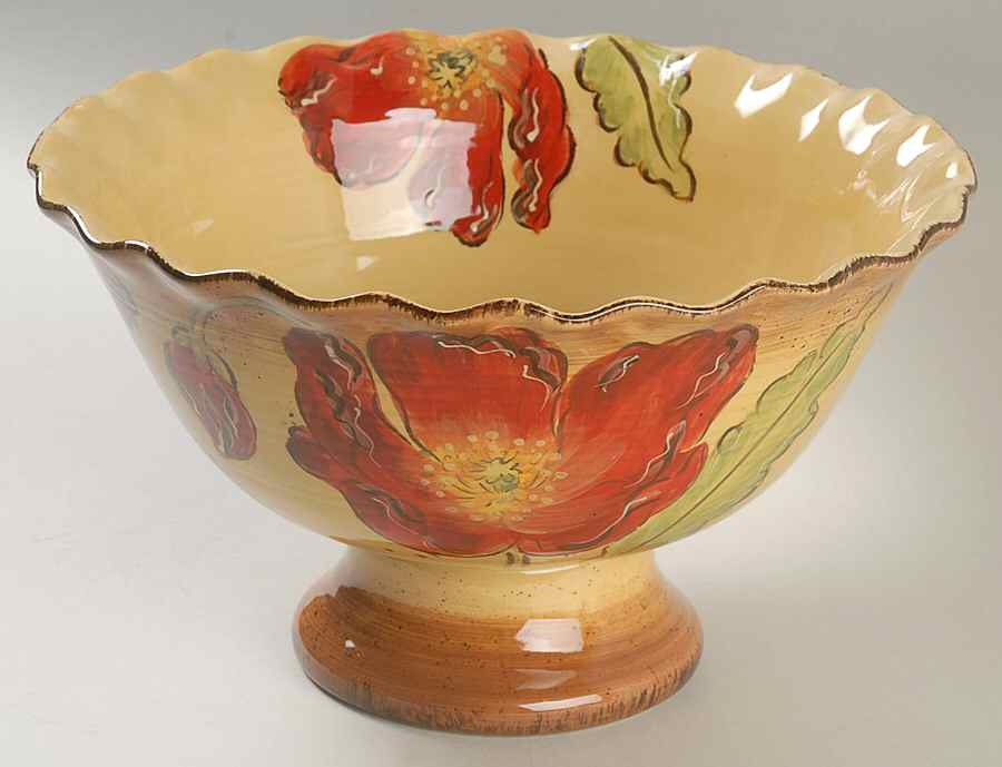 Poppy Splatter 10" Footed Bowl by Maxcera Corp-1