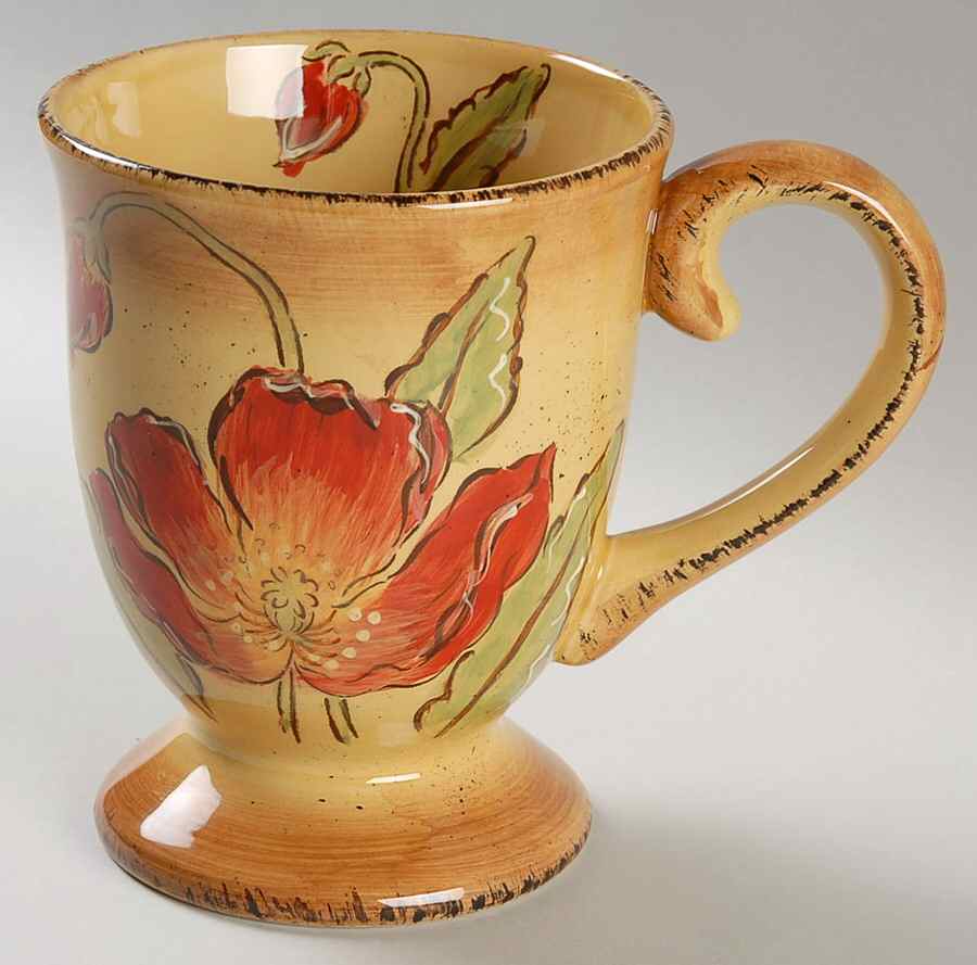 Poppy Splatter Footed Mug by Maxcera Corp-1