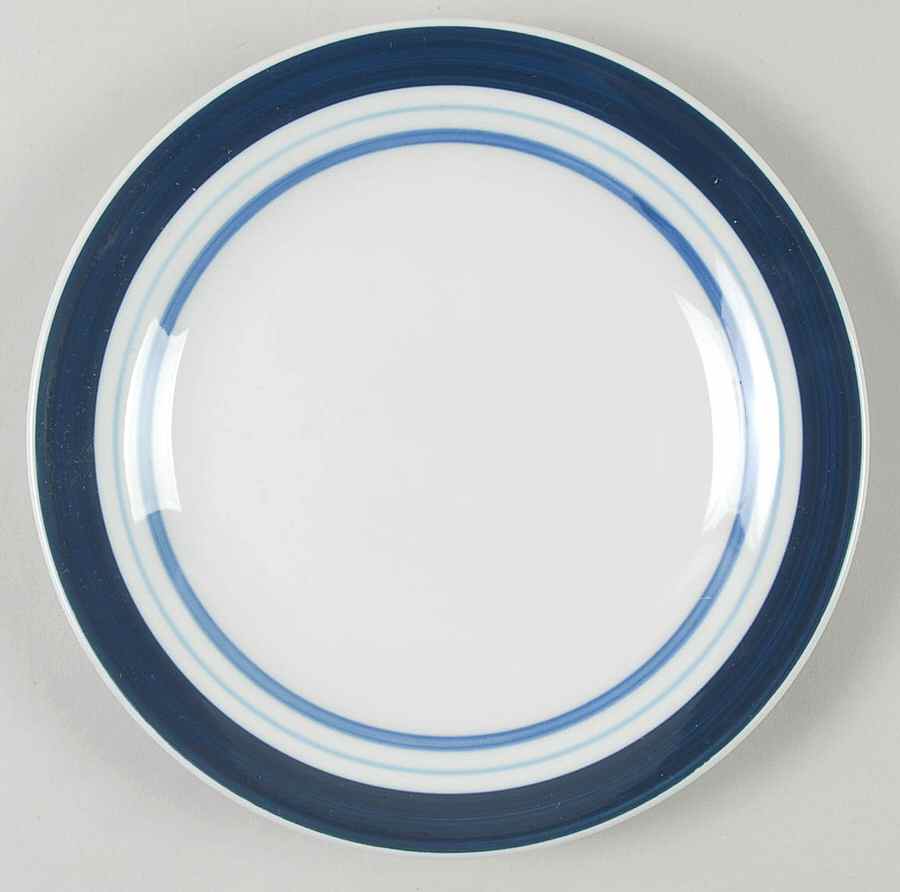 MULTI BAND BLUE Salad Plate by Mainstays-1