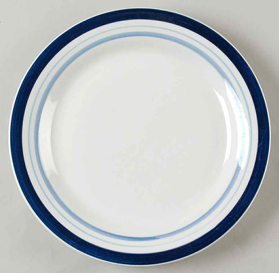MULTI BAND BLUE Dinner Plate by Mainstays-1