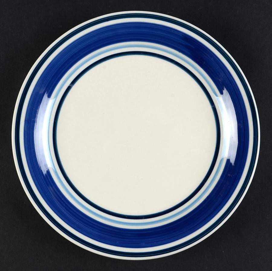 MULTI BAND BLUE Salad Plate by Mainstays-1