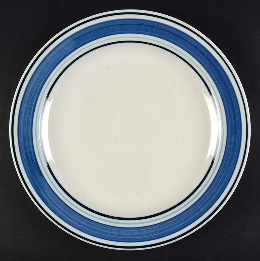 MULTI BAND BLUE Dinner Plate by Mainstays-1