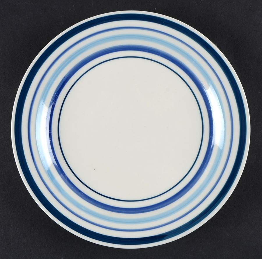 MULTI BAND BLUE Salad Plate by Mainstays-1